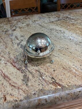 Vintage silver plated Caviar or Butter Dish with Dome Flip Made in England